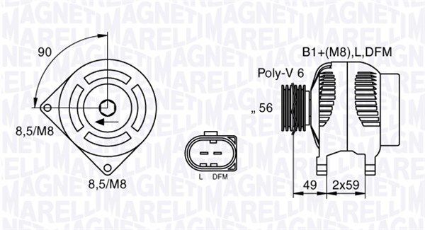 MAGNETI MARELLI Генератор 063533250010